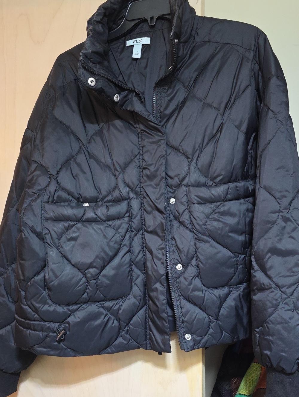 FLX Quilted Puffer Jacket in Black